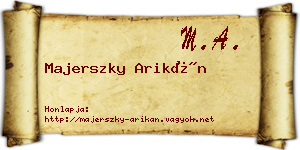 Majerszky Arikán névjegykártya